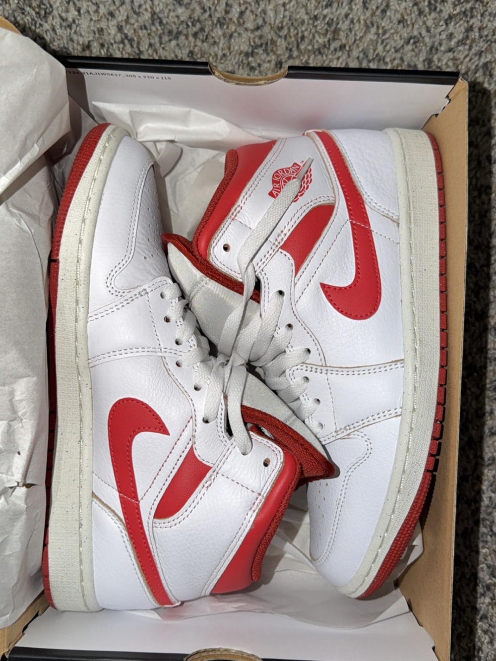 Nike White/Red High-Top Sneakers